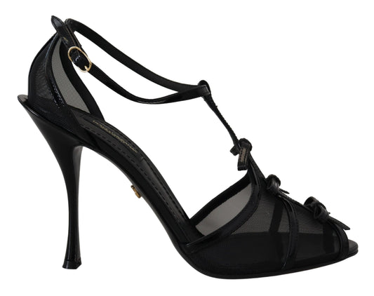 Black Stiletto High Heels Sandals Shoes