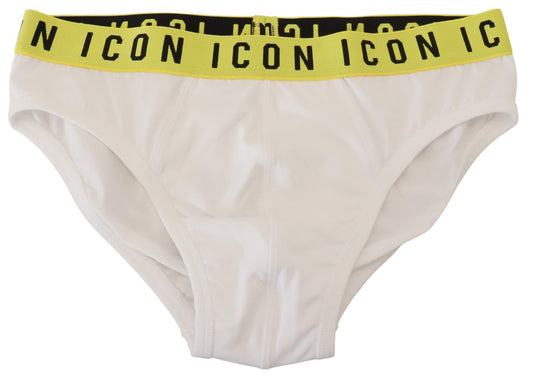 Elegant White Cotton Stretch Brief