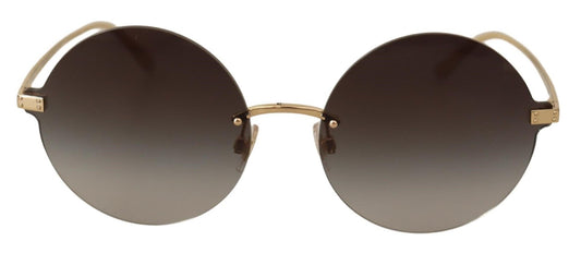 Elegant Gold Grey Gradient Sunglasses