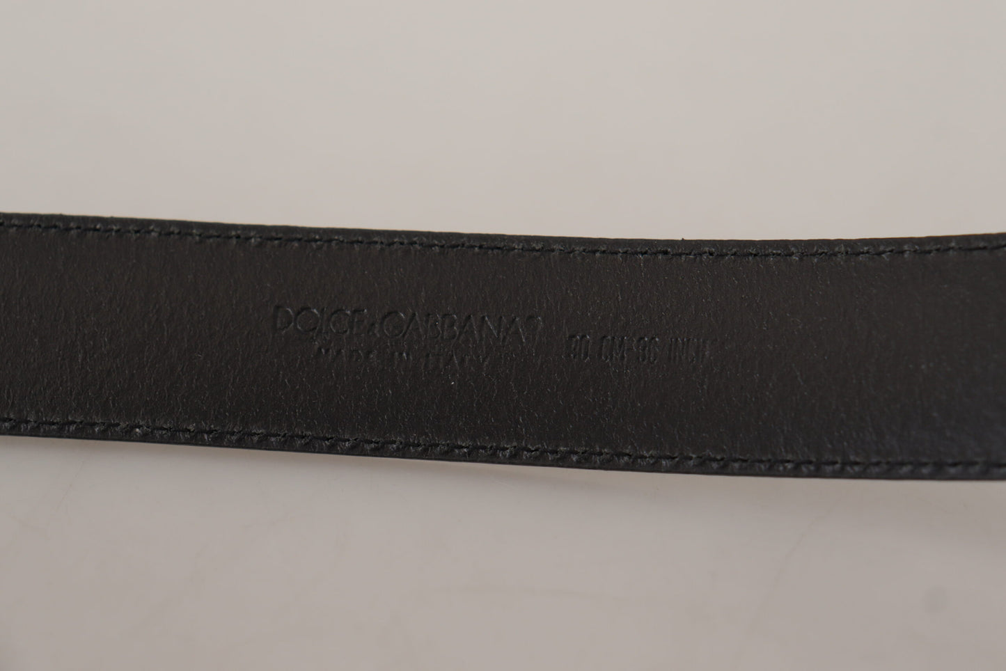 Elegant Black Leather Belt with Metal Buckle