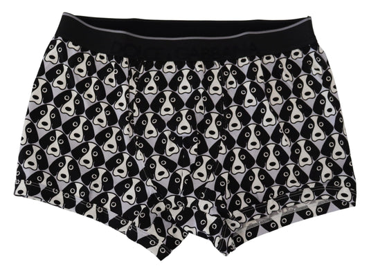 Elegant Black Cotton Blend Boxer Shorts