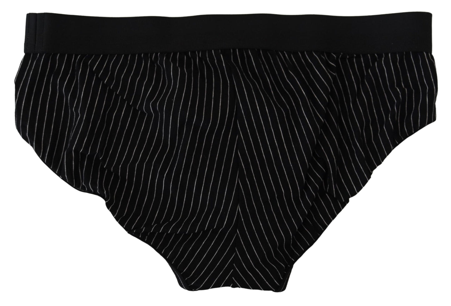 Elegant Black Striped Cotton Briefs