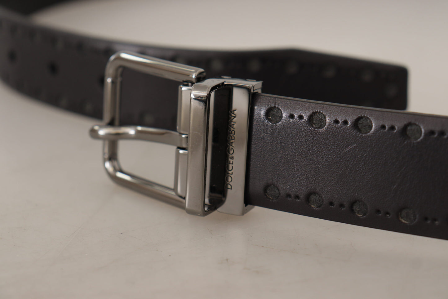 Elegant Black Leather Statement Belt