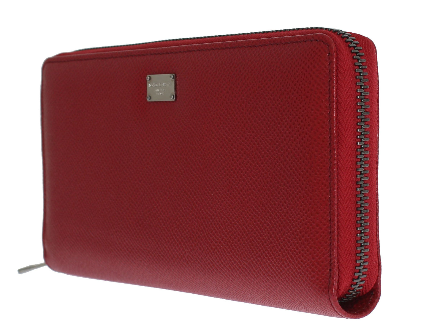 Elegant Red Leather Continental Wallet