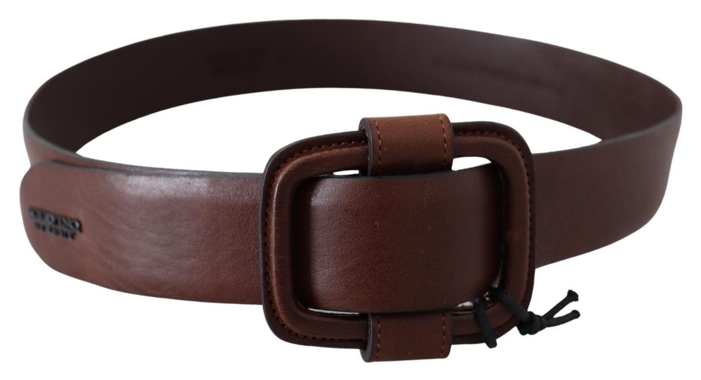 Chic Dark Brown Leather Waist Belt