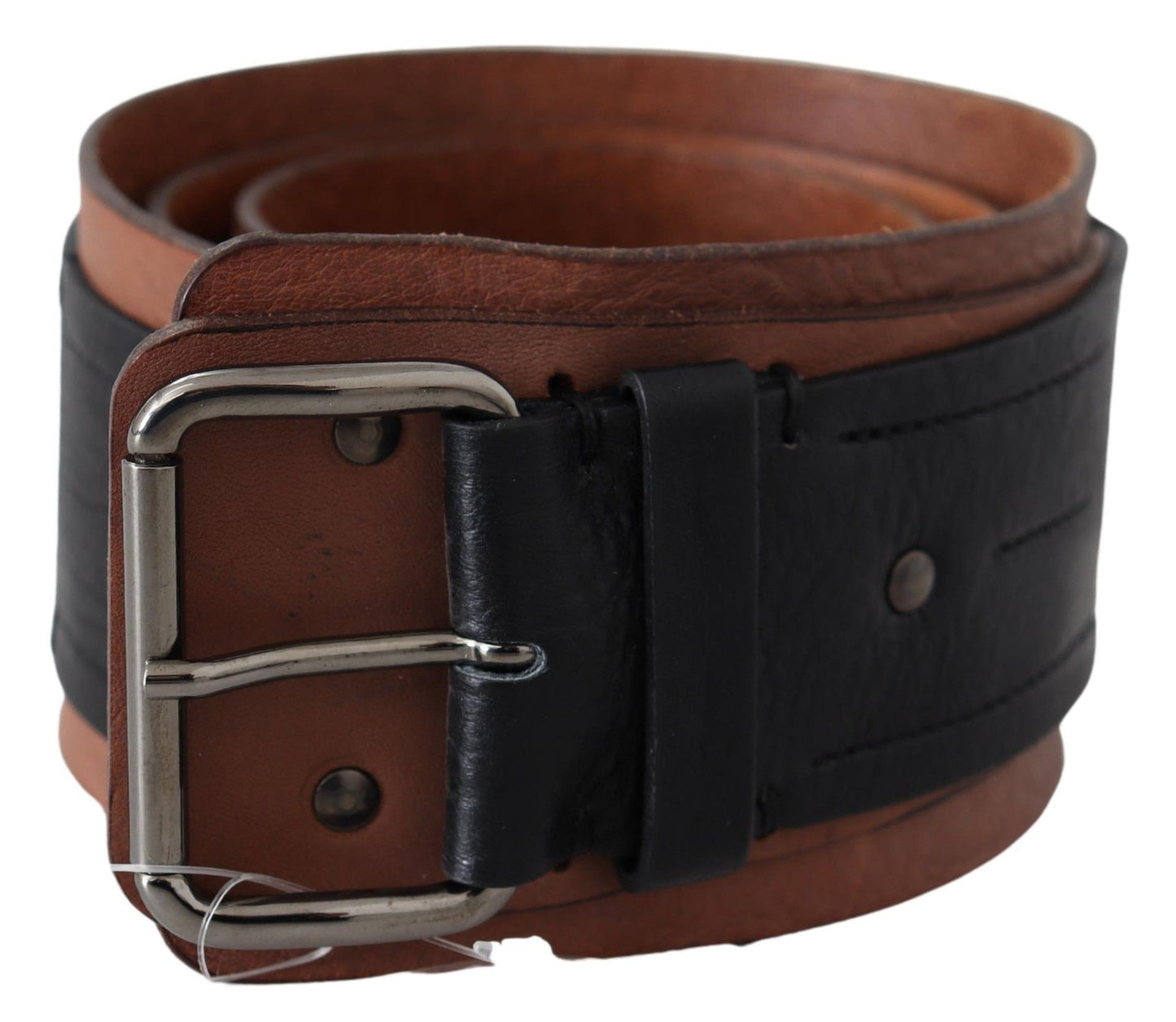 Elegant Leather Fashion Belt in Brown Black