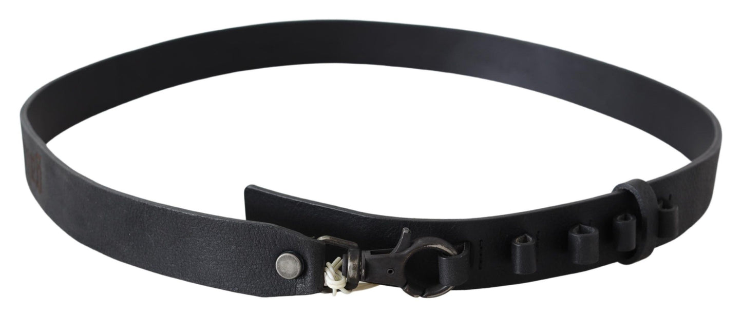 Chic Black Leather Waist Belt