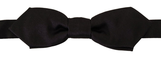 Elegant Black Silk Bow Tie