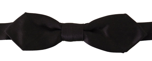 Elegant Black Silk Bow Tie