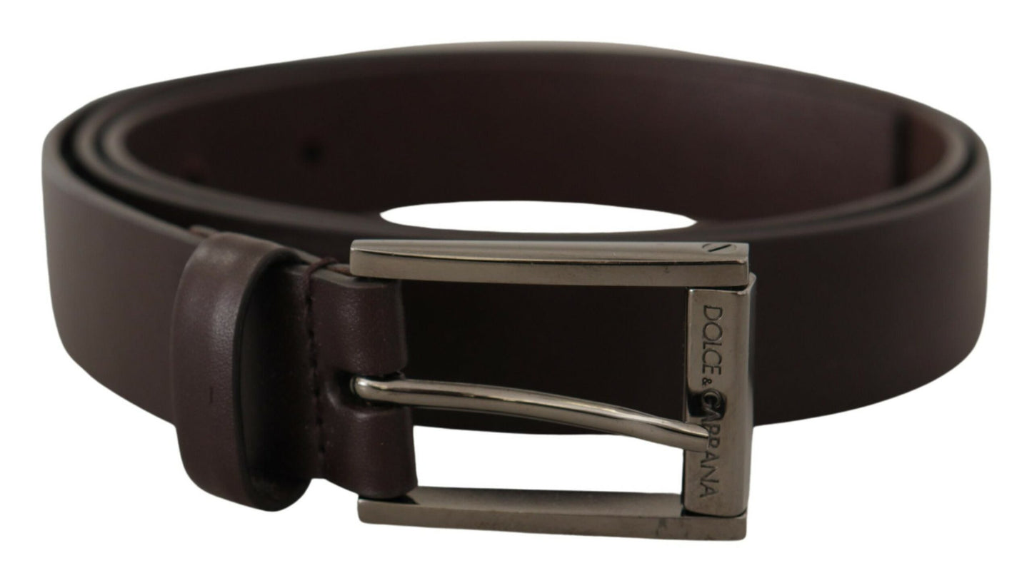 Elegant Dark Brown Leather Belt