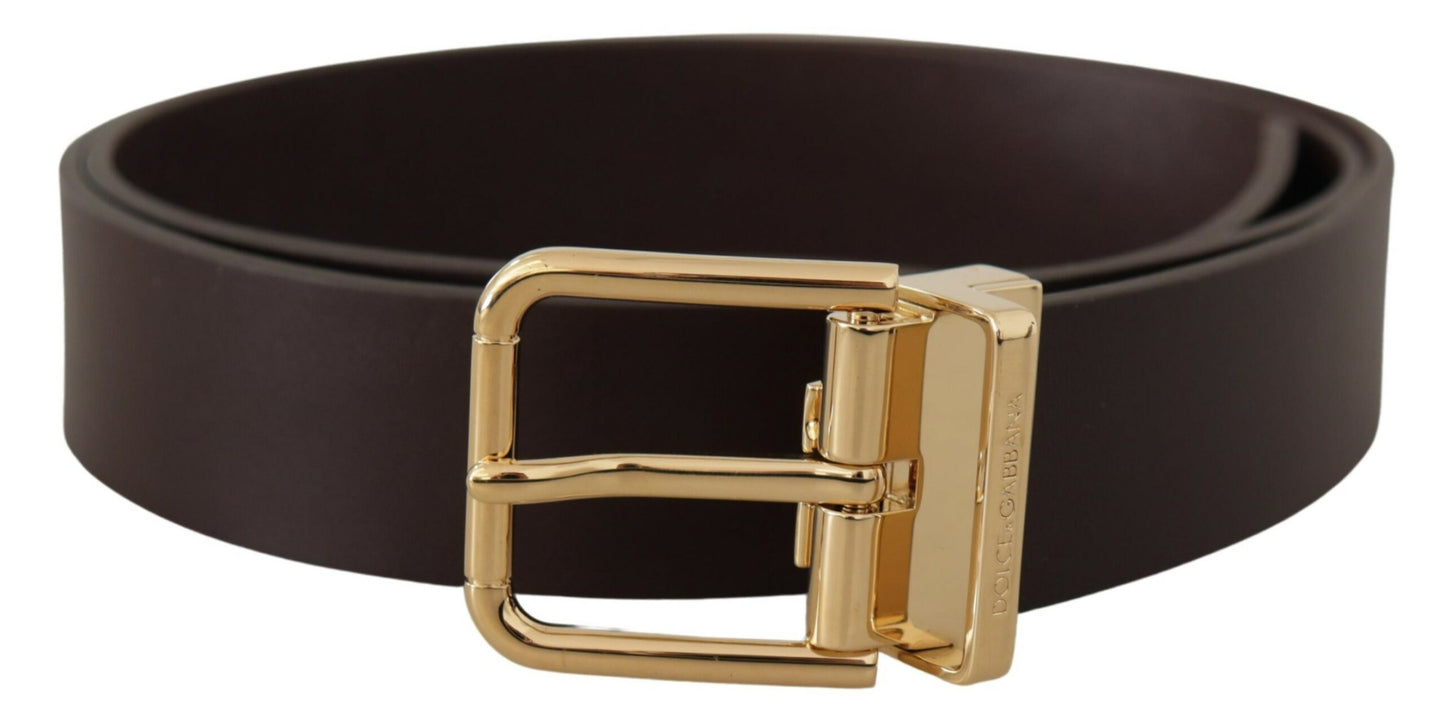 Elegant Dark Brown Leather Belt