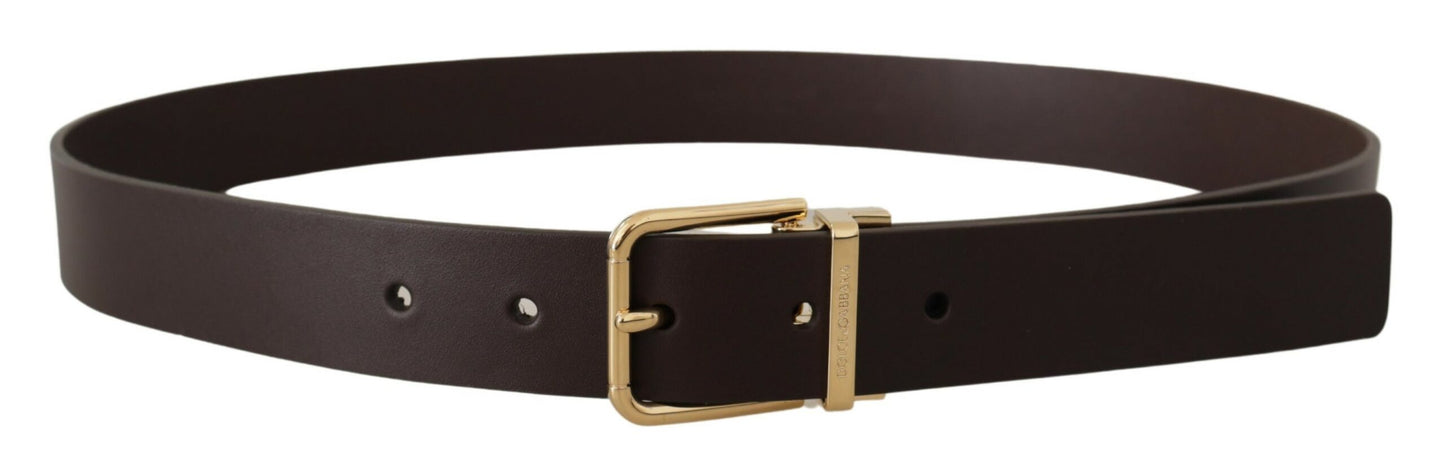 Elegant Dark Brown Leather Belt