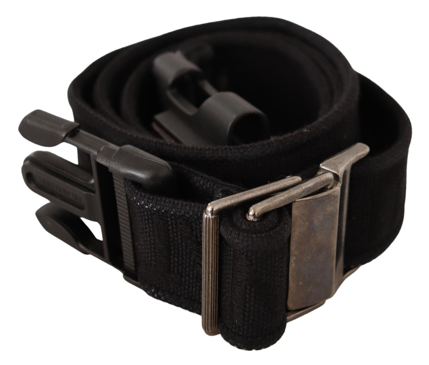 Elegant Black Canvas Waist Belt