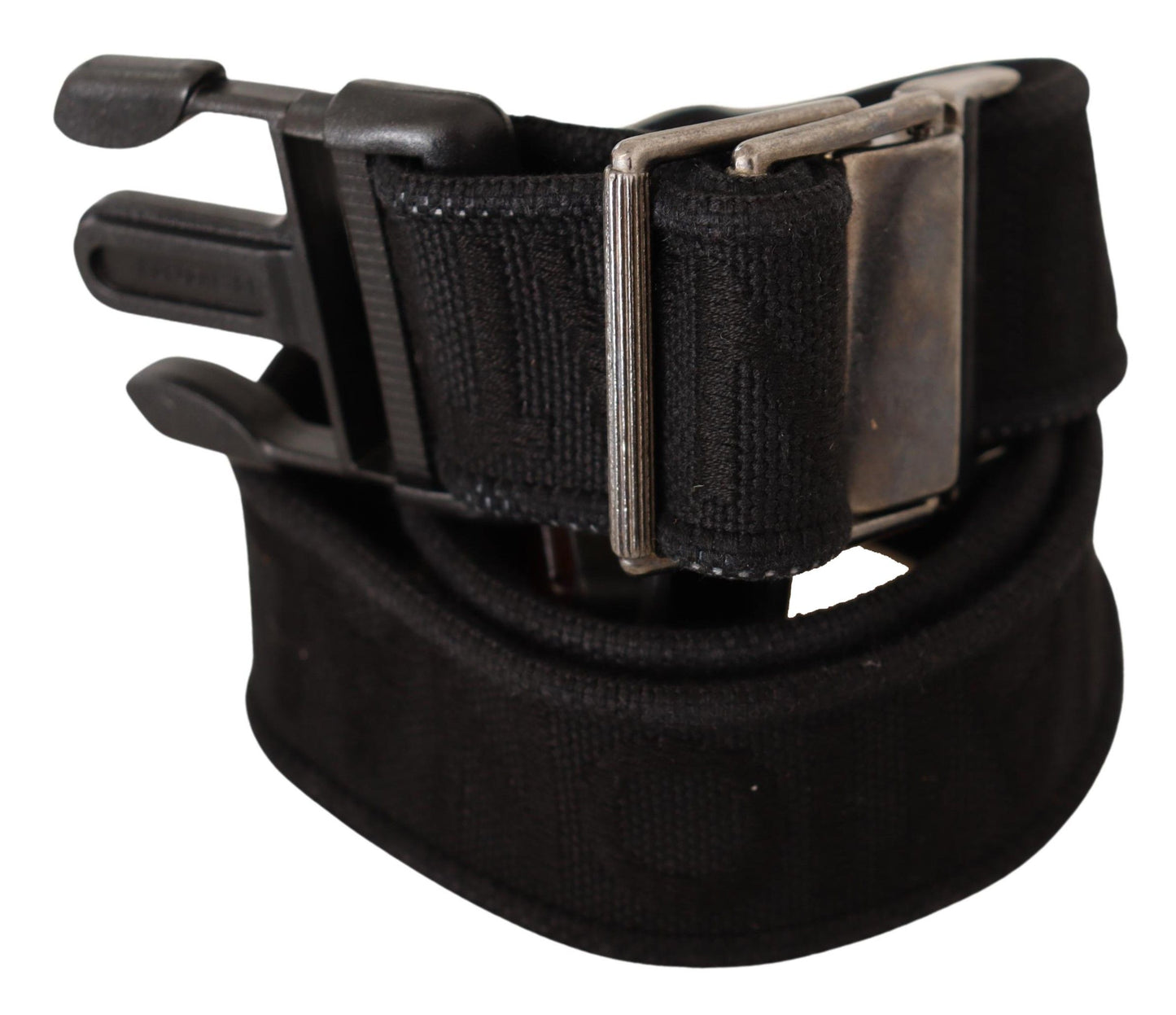 Elegant Black Canvas Waist Belt