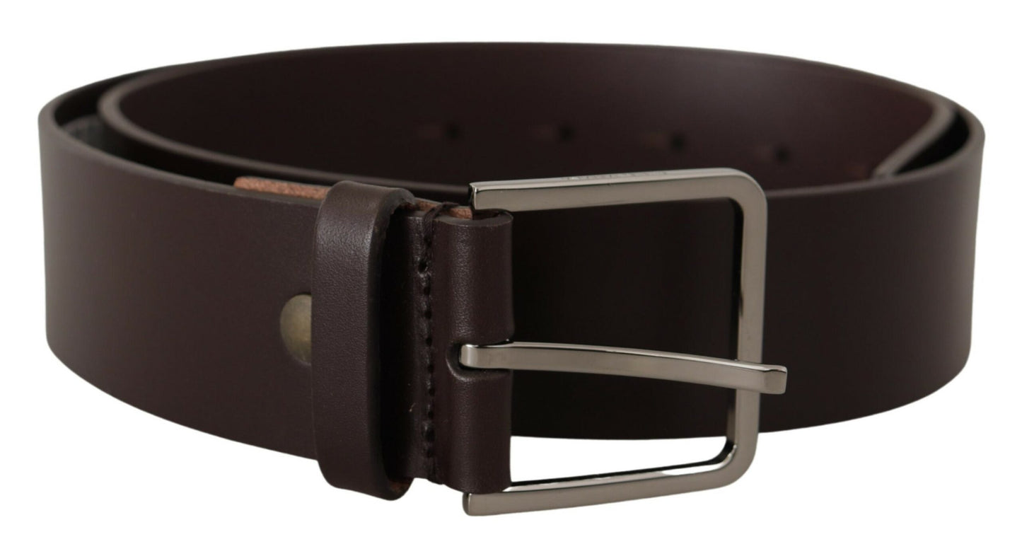 Elegant Dark Brown Leather Belt