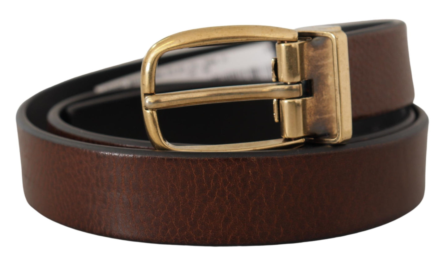 Elegant Leather Belt with Engraved Buckle