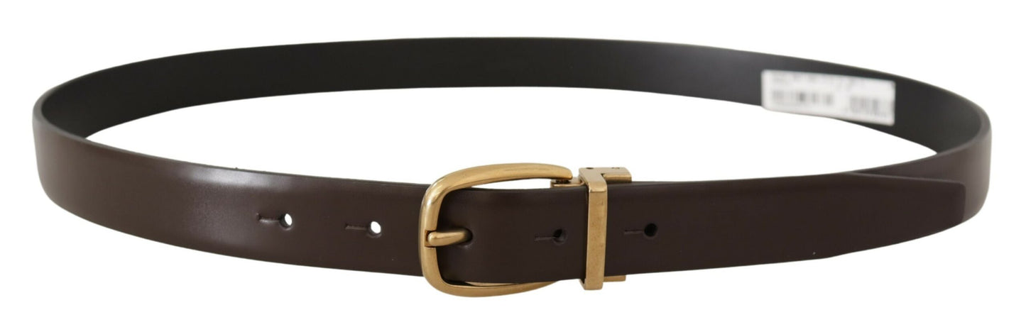 Elegant Dark Brown Leather Belt