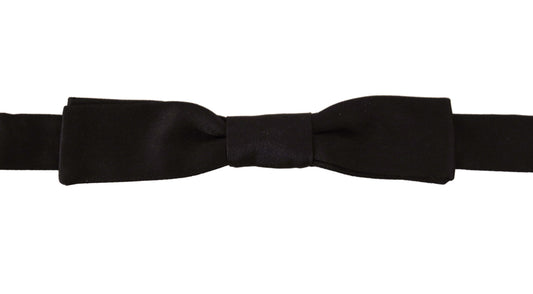 Elegant Black Silk Bow Tie