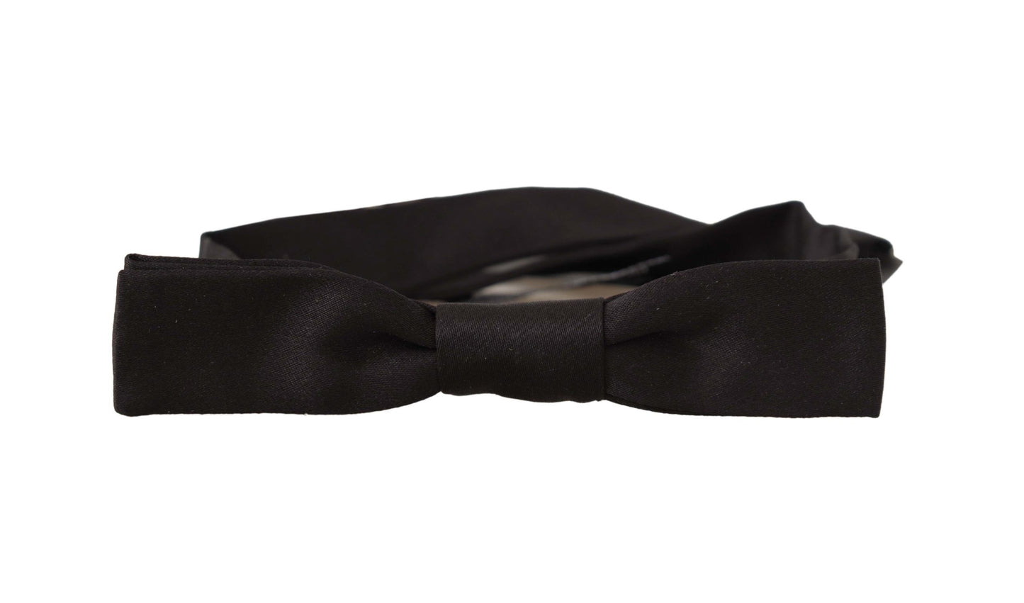 Elegant Black Silk Bow Tie