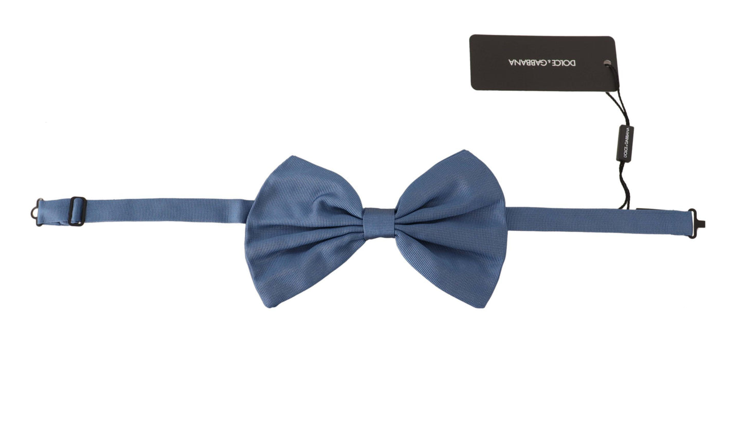 Elegant Blue Silk Bow Tie