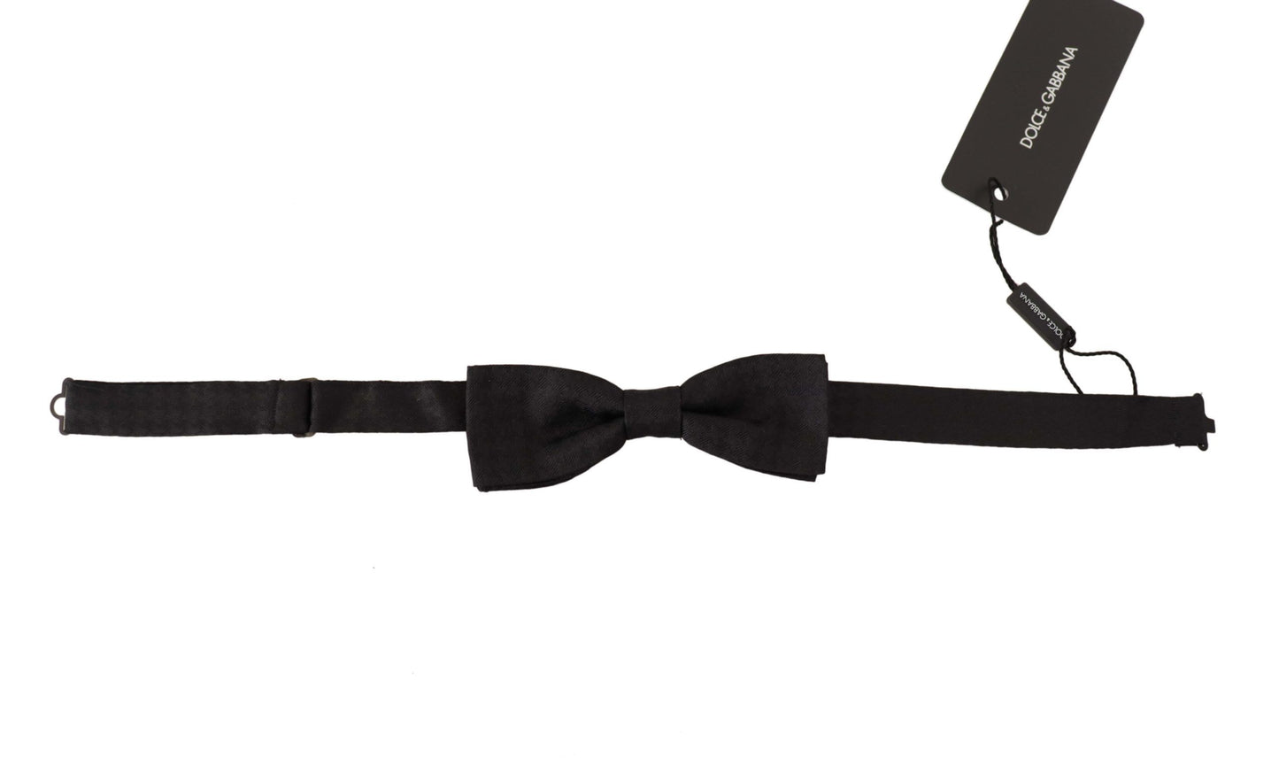 Elegant Black Silk Bow Tie