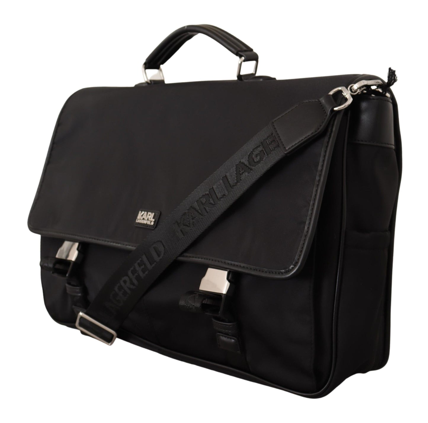 Sleek Black Designer Nylon Briefcase