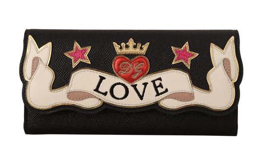 Chic Continental Black Leather Wallet