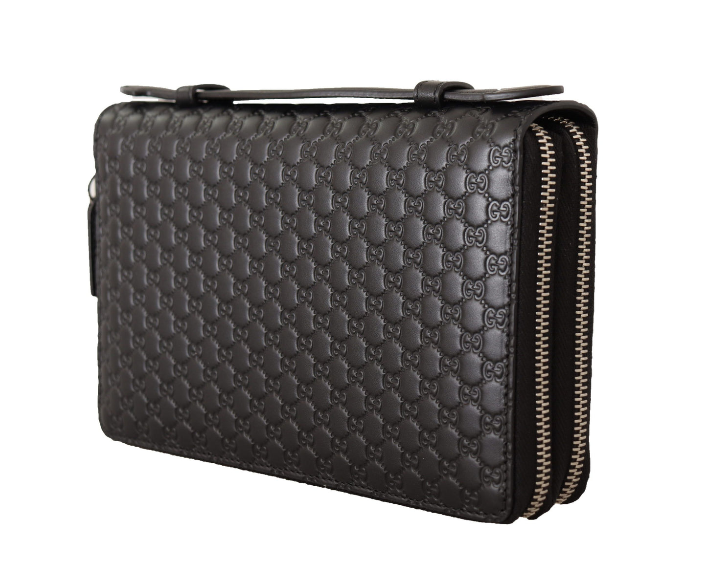 Elegant Black Leather Men's Zip Wallet