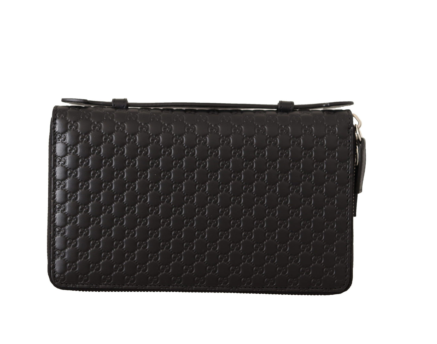 Elegant Black Leather Men's Zip Wallet