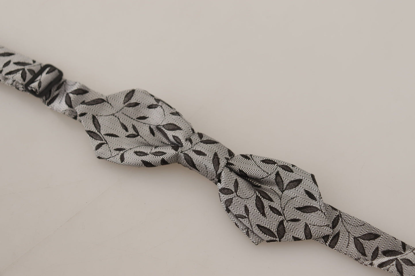 Elegant Gray Silk Bow Tie