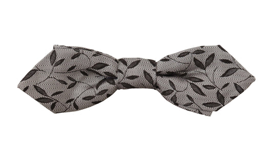 Elegant Gray Silk Bow Tie