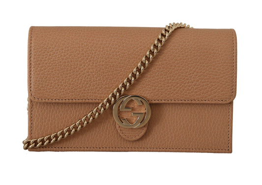 Elegant Beige Leather Shoulder Bag