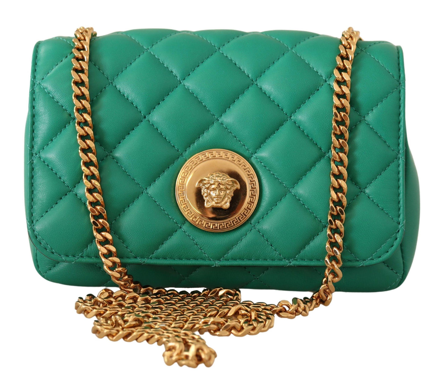 Elegant Green Nappa Leather Small Crossbody