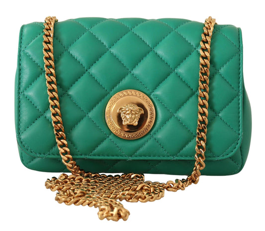 Elegant Green Nappa Leather Small Crossbody