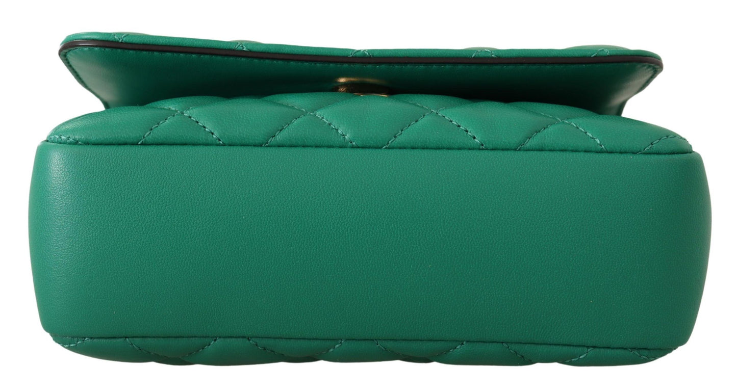 Elegant Green Nappa Leather Small Crossbody