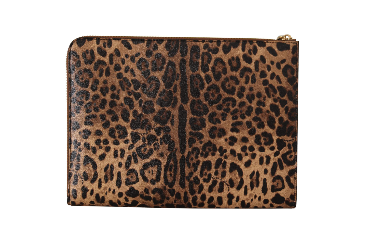 Elegant Leopard Print Leather Clutch