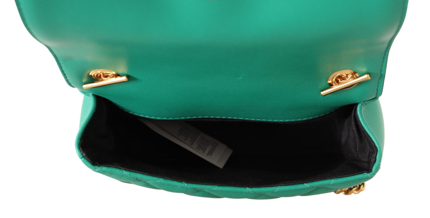 Elegant Green Nappa Leather Small Crossbody