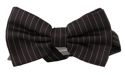 Exclusive Silk Black and White Bow Tie