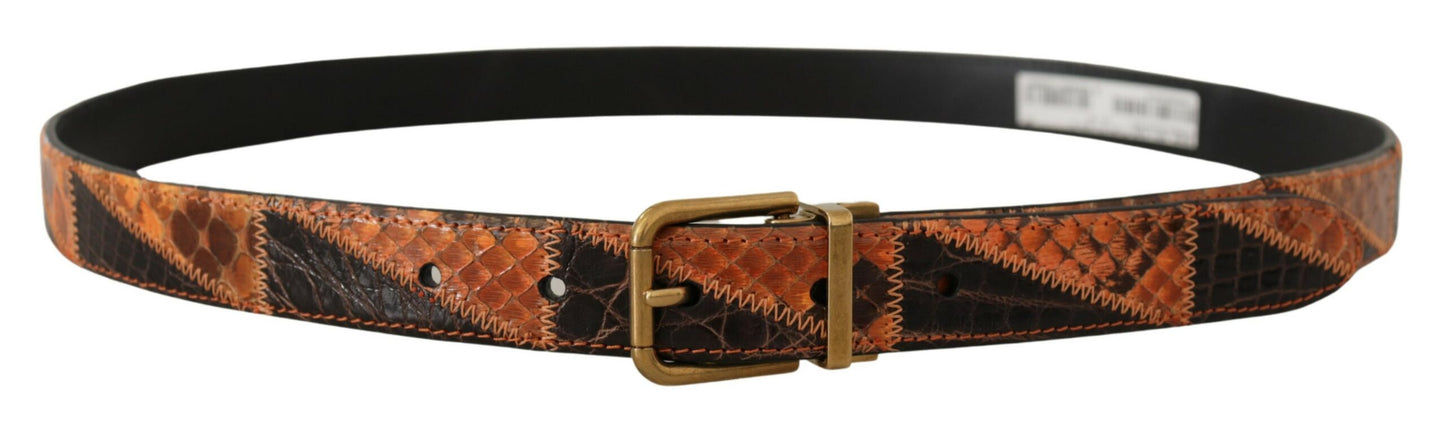 Italian Designer Multicolor Snakeskin Belt