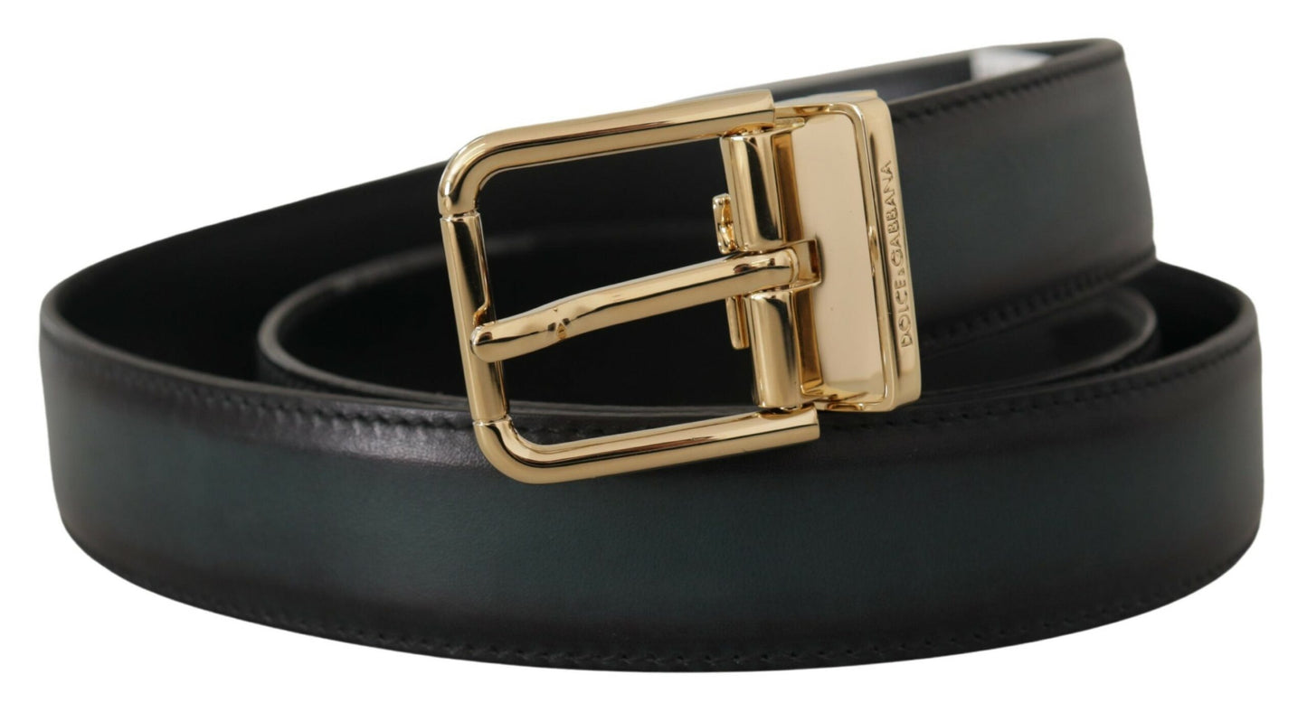 Elegant Dark Green Leather Belt