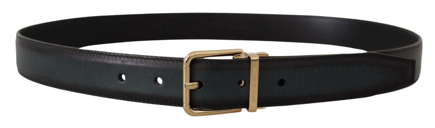 Elegant Dark Green Leather Belt