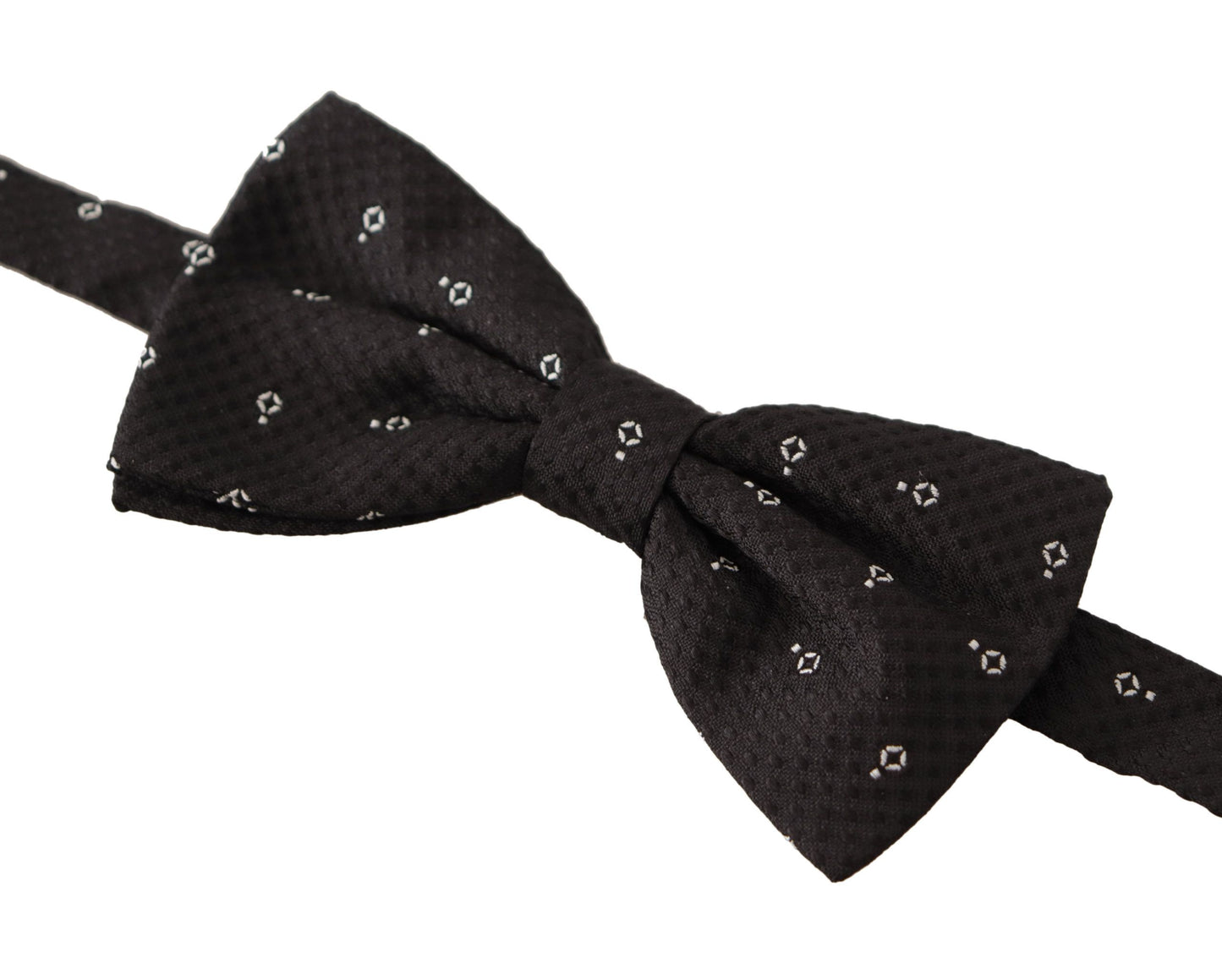 Elegant Black Polka Dot Silk Bow Tie