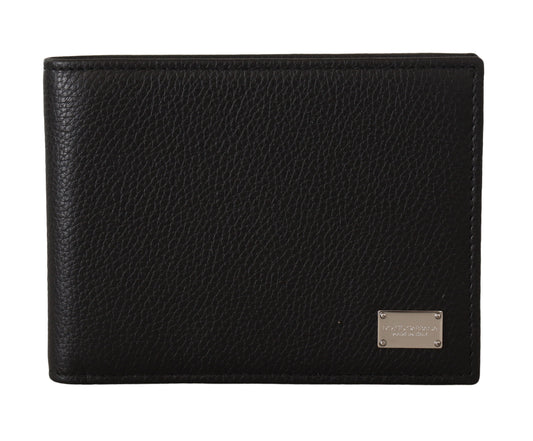 Elegant Black Leather Bifold Wallet