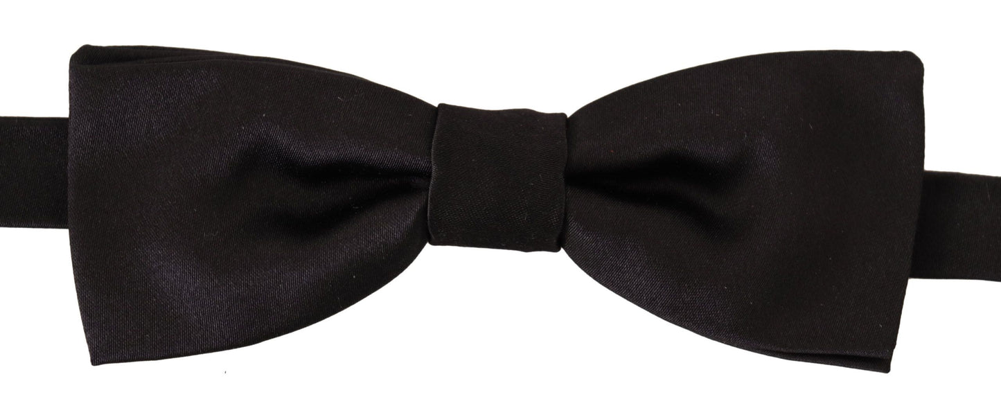 Elegant Silk Black Bow Tie