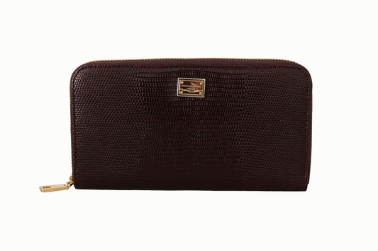 Elegant Bordeaux Leather Continental Wallet