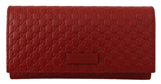 Elegant Red Leather Flap Wallet