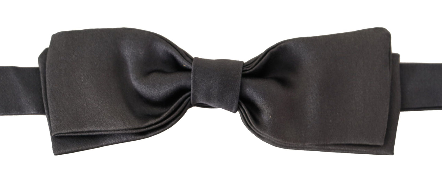 Elegant Black Silk Bow Tie