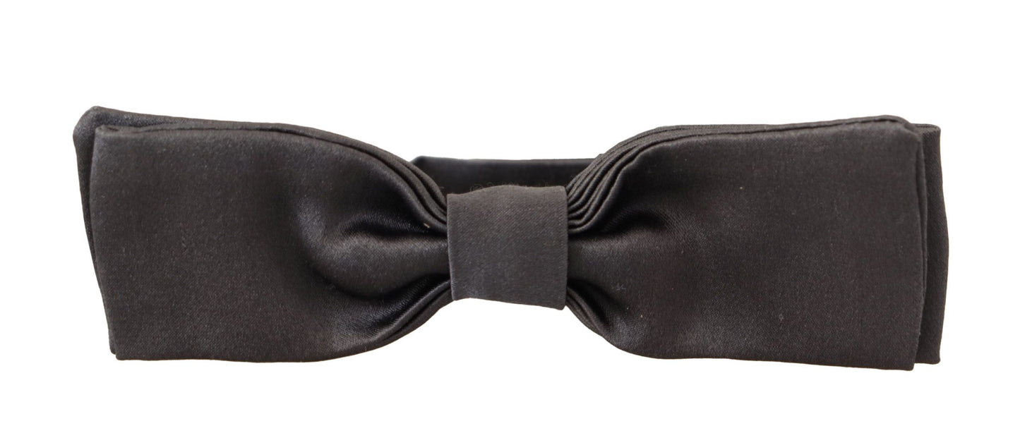 Elegant Black Silk Bow Tie