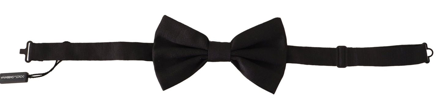 Elegant Silk Black Bow Tie