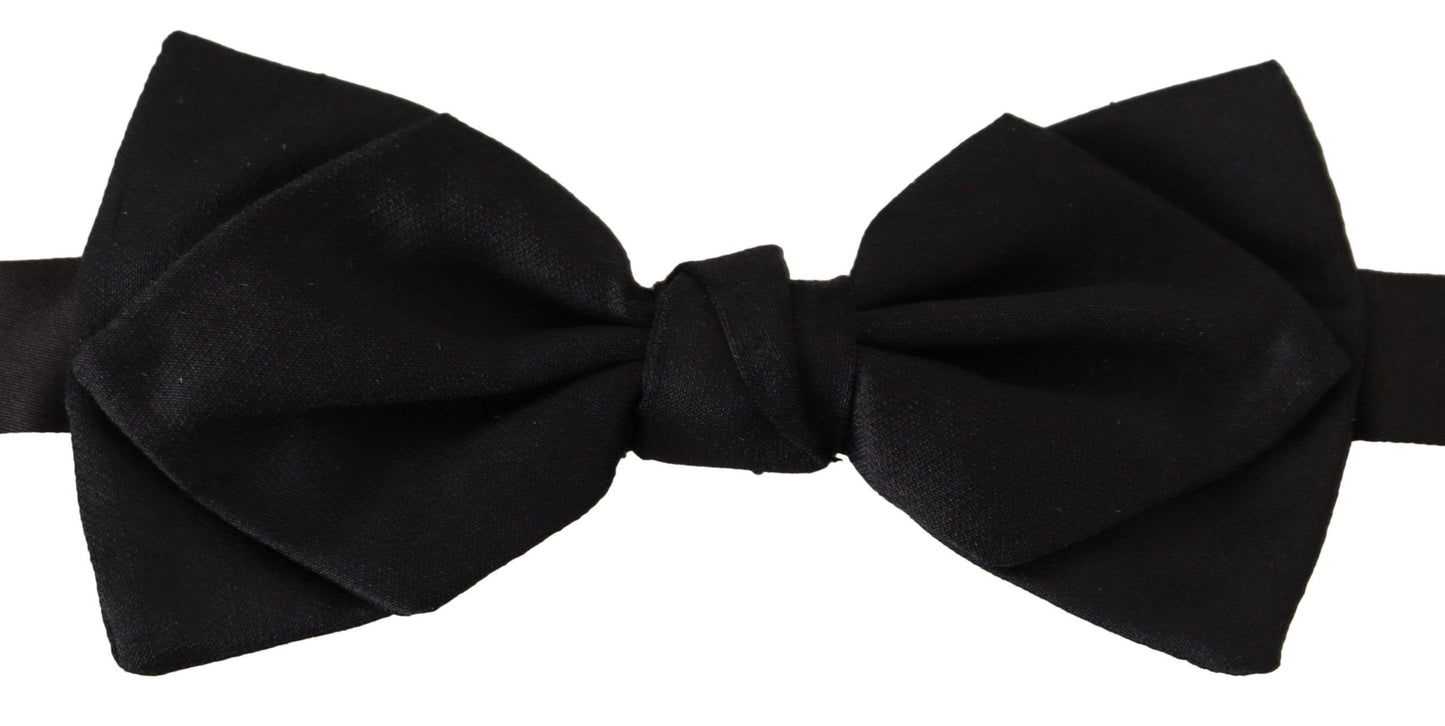 Elegant Black Silk Bow Tie for Men